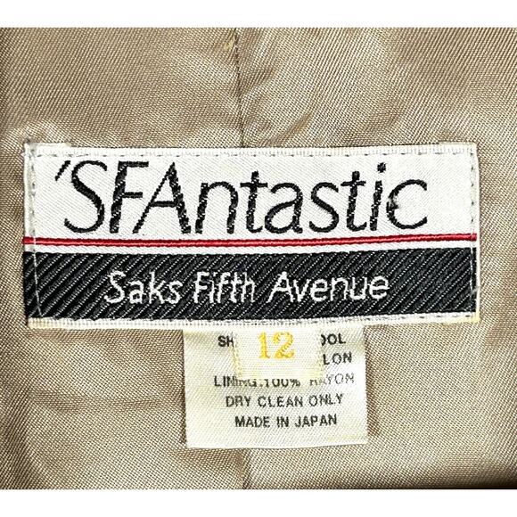 Saks Fifth Avenue Camel Wool Blazer Made in Japan Size 12 - Picture 3 of 7